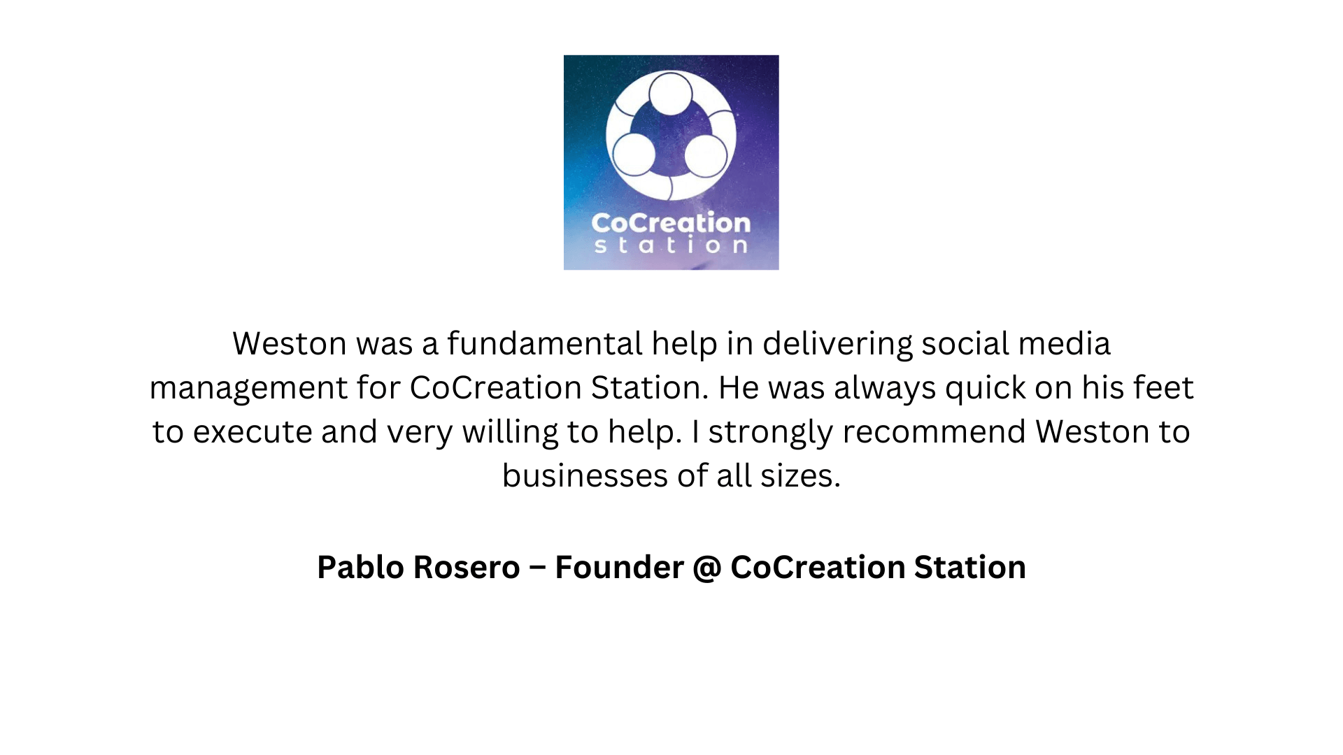 CoCreation Station - Testimonial
